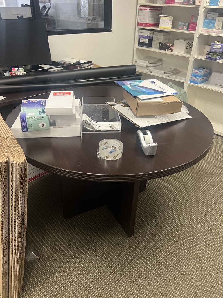 48" Round cherry/brown conference table