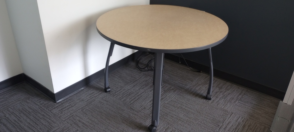 42" wood/metal round conference table