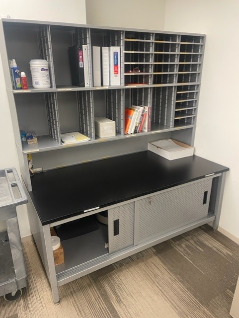 TABLE W/MAIL SLOT, 33"D,15"W,26 3/4 H