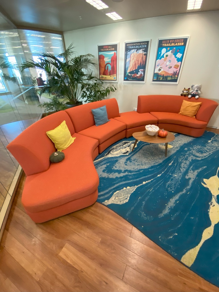 Reception Couch and wooden table 