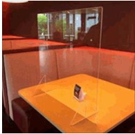 Free Standing Plexi Screen W/Triangle Feet (32Hx32Wx12D)