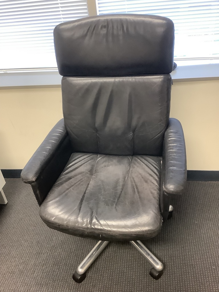 Desk Chair - Black Leather 
