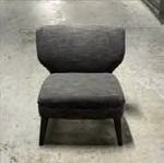Lounge Chair, Dark Grey W/ Light Brown Streaks, Dark Brown Legs