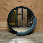 Mirror W/Green Fabric, 28Dia