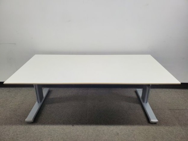 72" White Crank Sit-Stand Desk