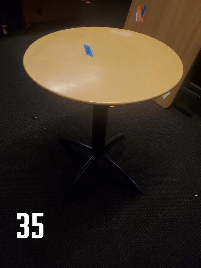 Stool Table White Base/Wood Top