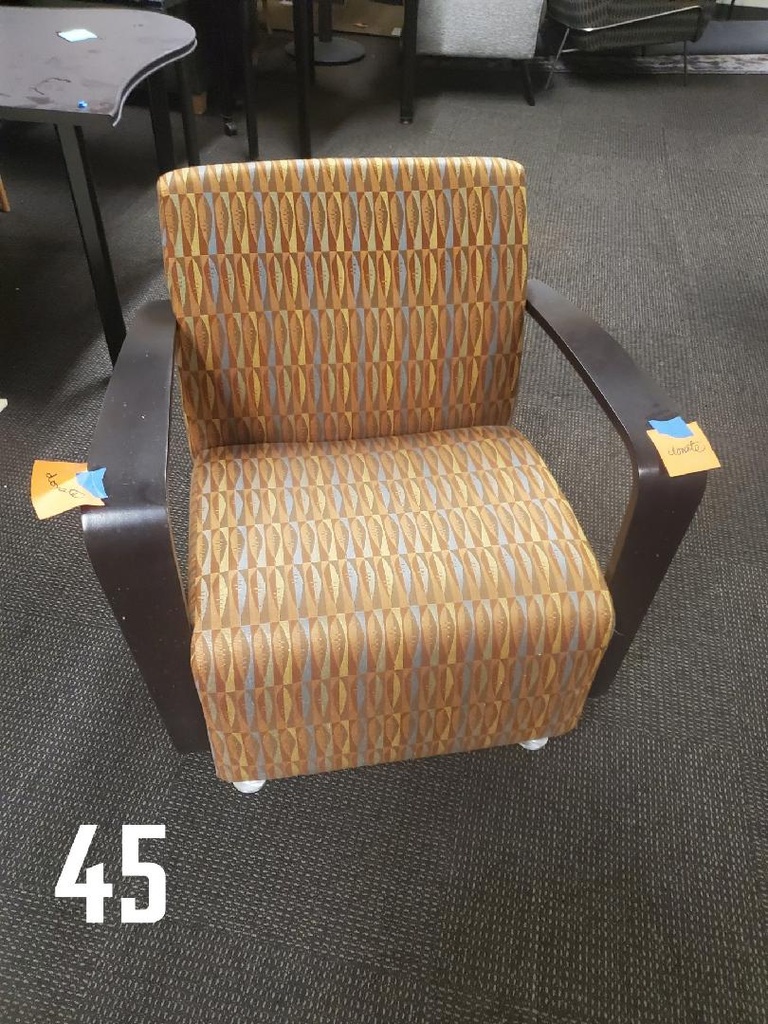 Orange Side Chairs Wood Arms