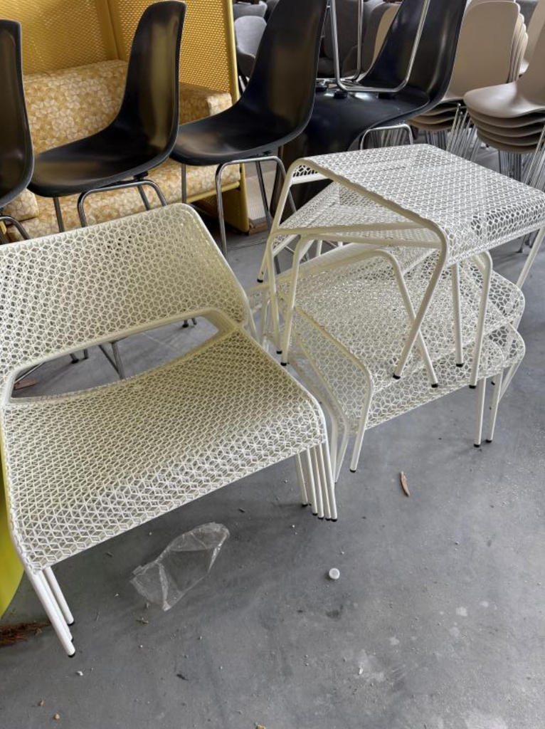 Metal Outdoor Chair &amp; Ottoman