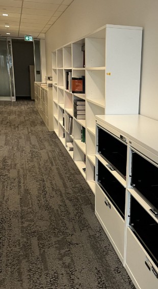 White bookcase, wood