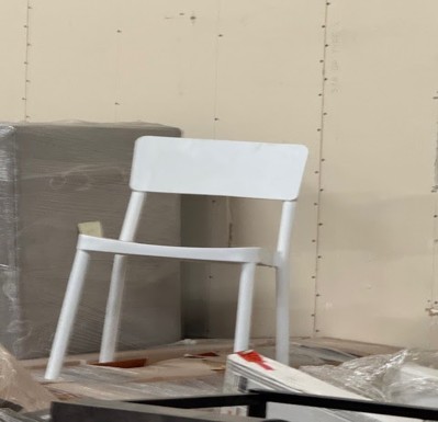 white plastic chairs
