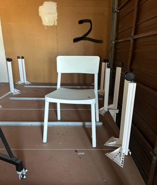 white plastic chair