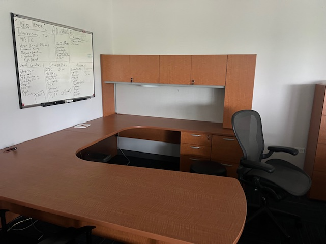 U-Shaped Office Desk Set Up