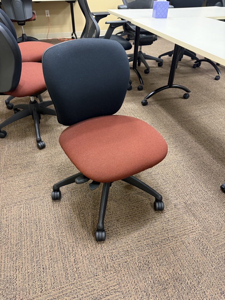 National Black Task Chair w/ Red Seat
