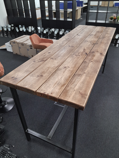 Tall Oak Planked Table 