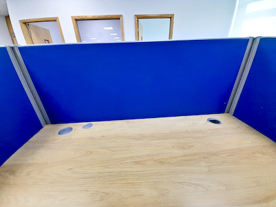 Blue Straight Desk Screen
