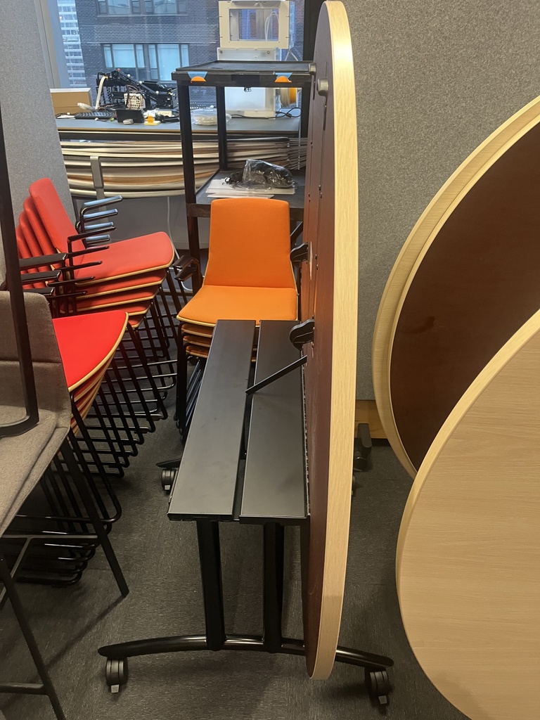 Hi Five round flip-top mobile tables (60" round x 29" H)