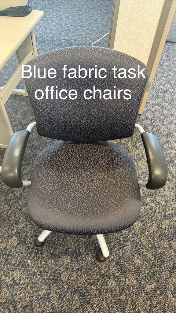 Blue fabric task chairs