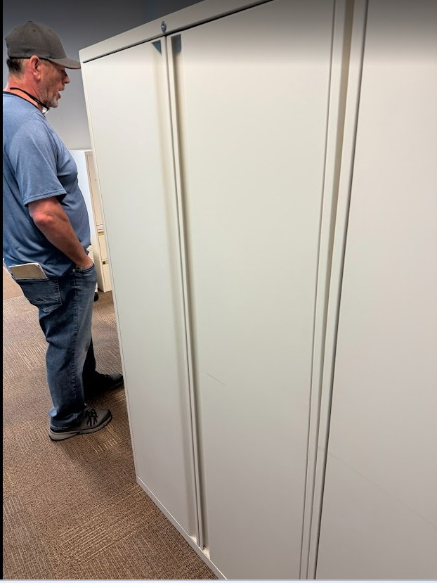 2 DOOR STORAGE CABINETS METAL -  5'H X 3'W