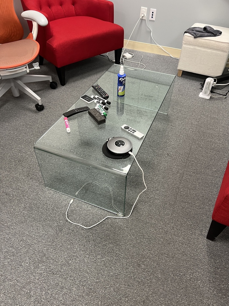 Glass coffee table