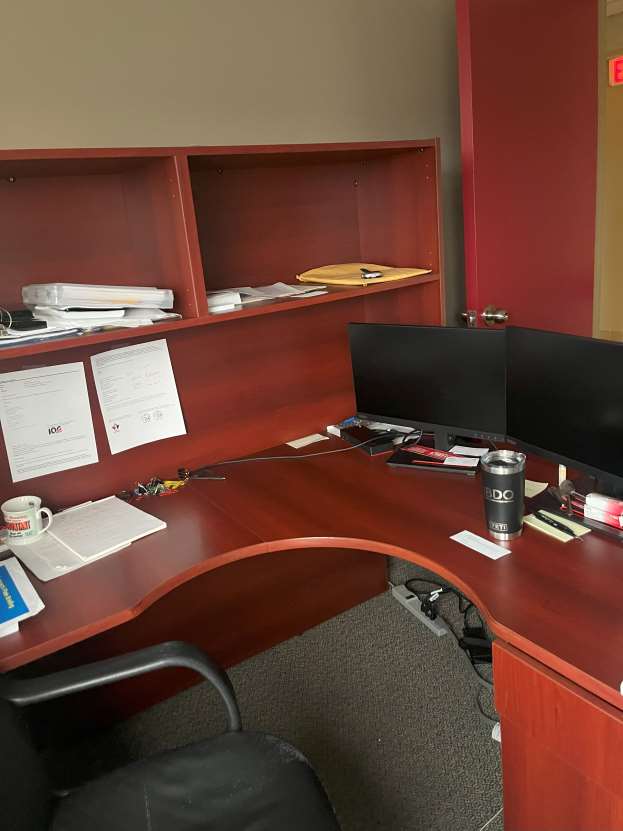 L-Shaped Desk with U-Cut Out