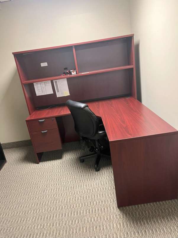 Desk with Ped and Hutch