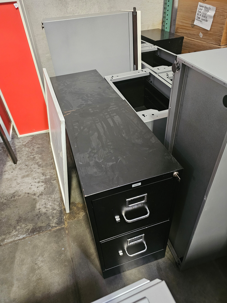 2 Drawer black file