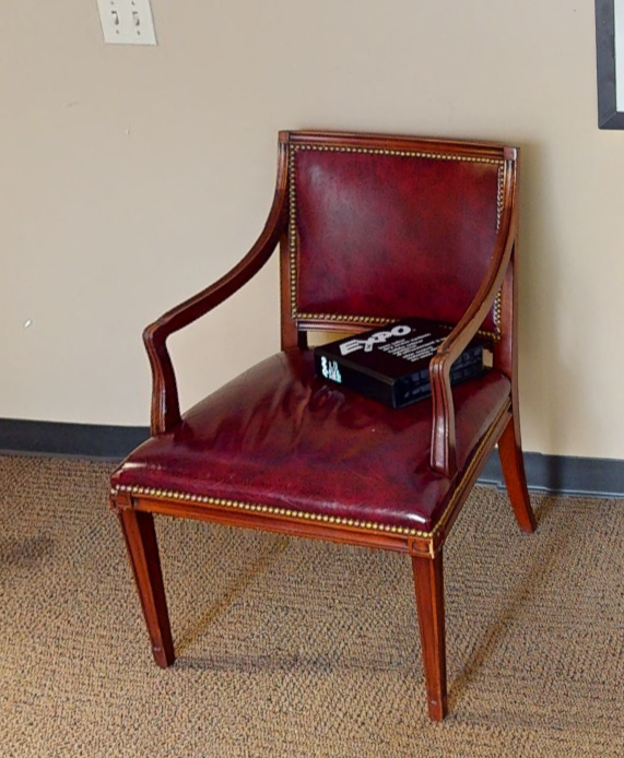 Red with arms guest chair