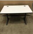 29-1/4X66X30, MOBILE WORK TABLE, LH&amp;RH GROMMETS, BLACK TRIM, DK GRAY LEGS