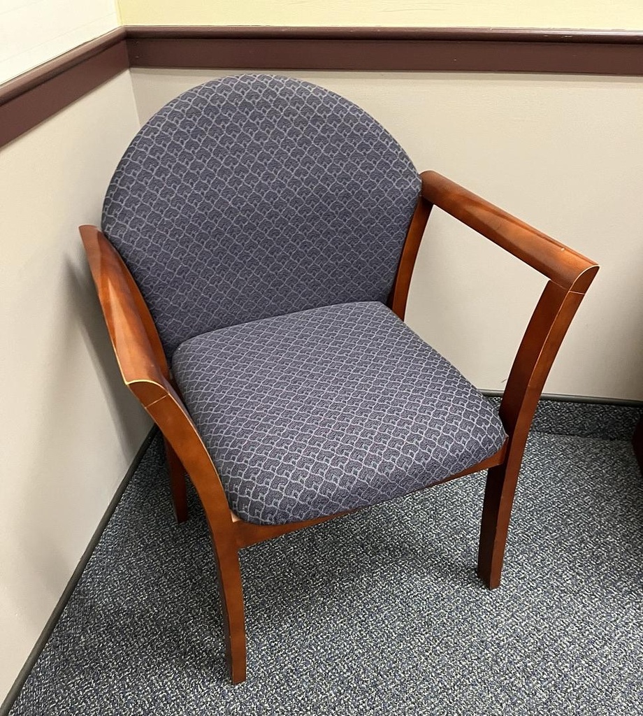 Guest Chair - purple cushion mahogany frame Kimball