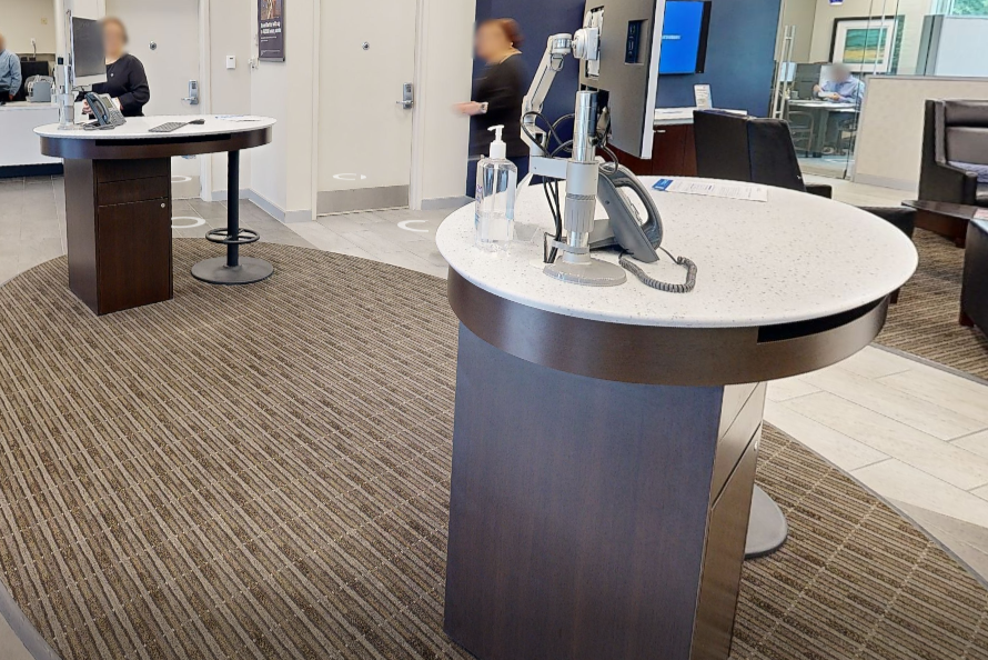 Pedestal standing desk