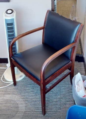 black guest chair with arms