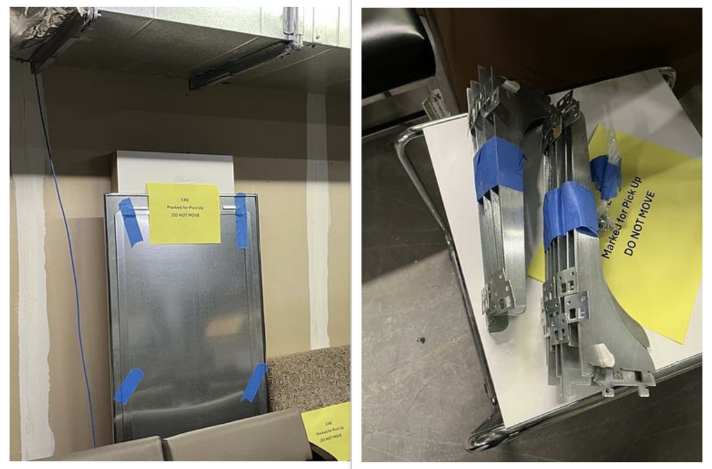 Mirror and white shelves w brackets