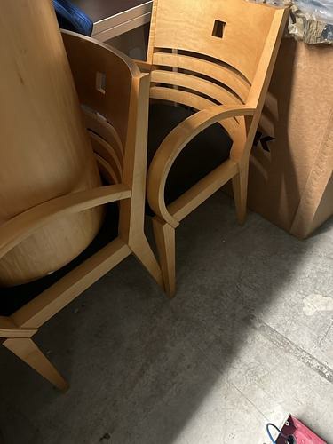 Wooden accent chairs W/ black cushion