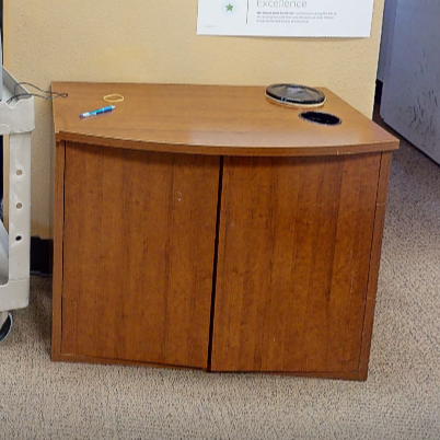 coffee station cabinet, wood