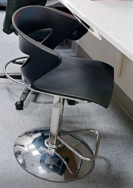 Barstool, blk, adjustable height