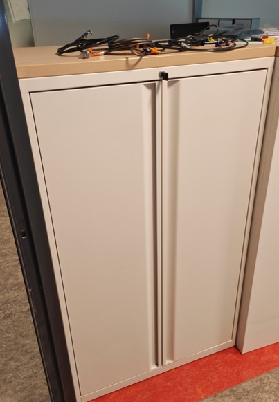 Metallic Cupboard - Locked Doors