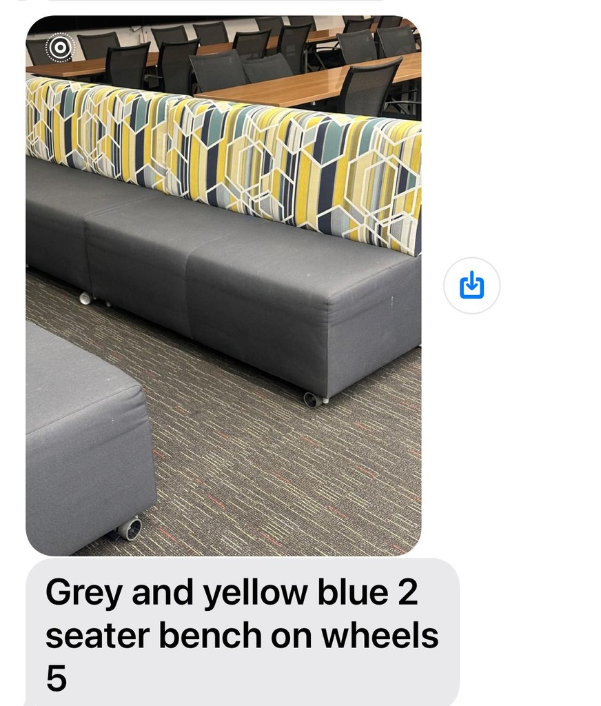 Grey, Yellow &amp; Blue bench (2 seat)