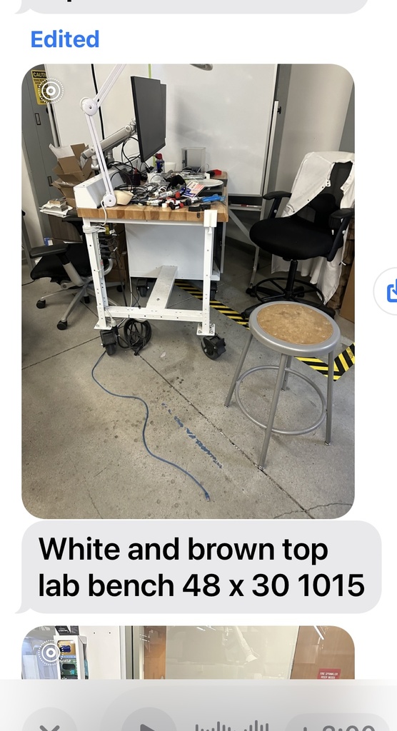 Lab bench (brown top)