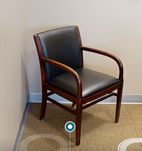 Black guest chair with arms