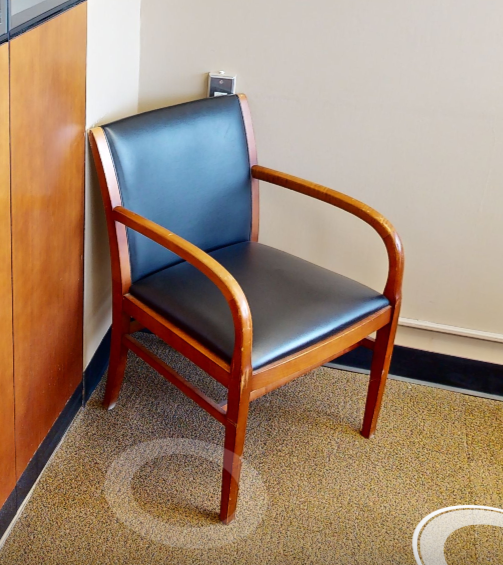 Black guest chair with arms