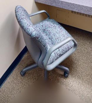 Red &amp; blue swirl task chair with arms