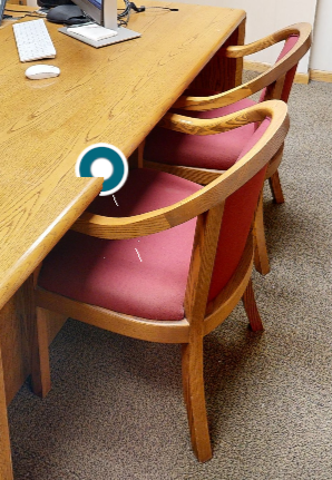 Red guest chair with arms