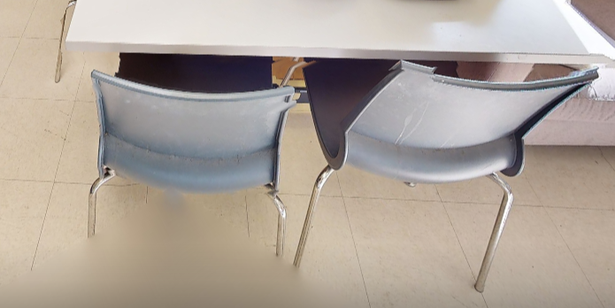 Grey side chair no arms