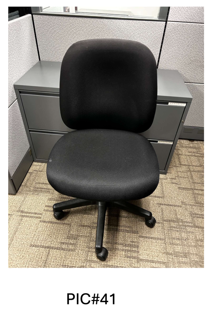 TASK CHAIR (NO ARMS), BLACK, NO TAG