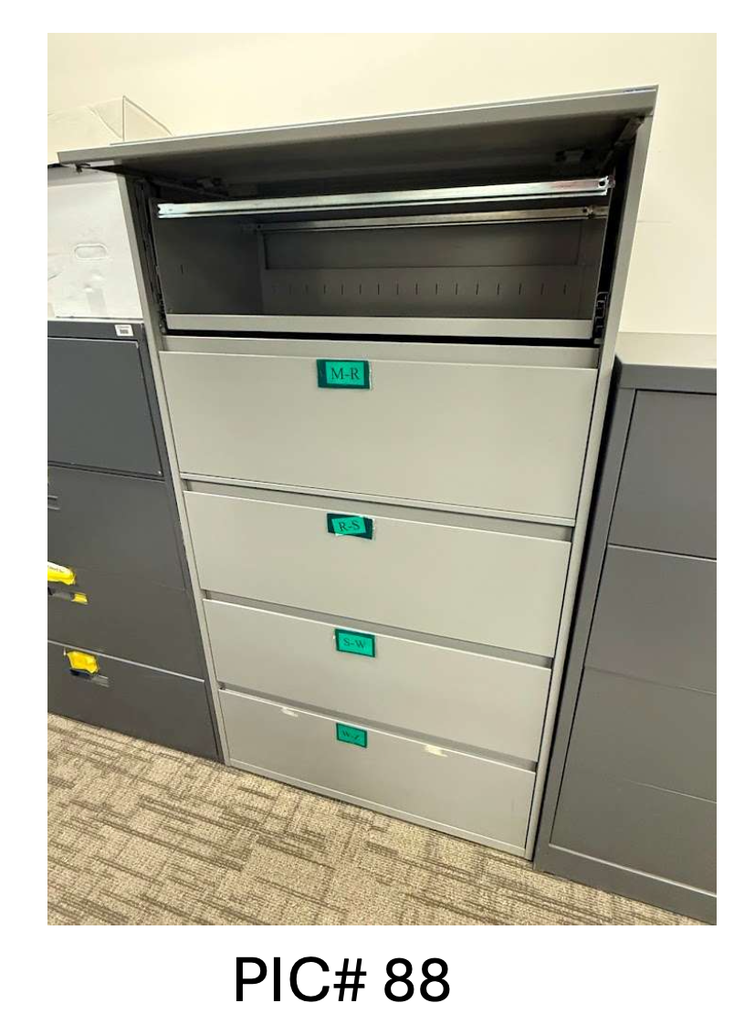 5 DRAWER LATERAL FILE - LIGHT GREY