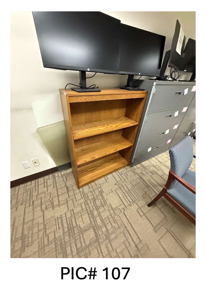 WOOD BOOKCASE - 3 SHELF