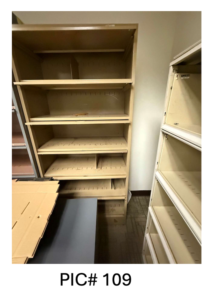 TAB FILE CABINETS - TAN W/ 6 SHELVES