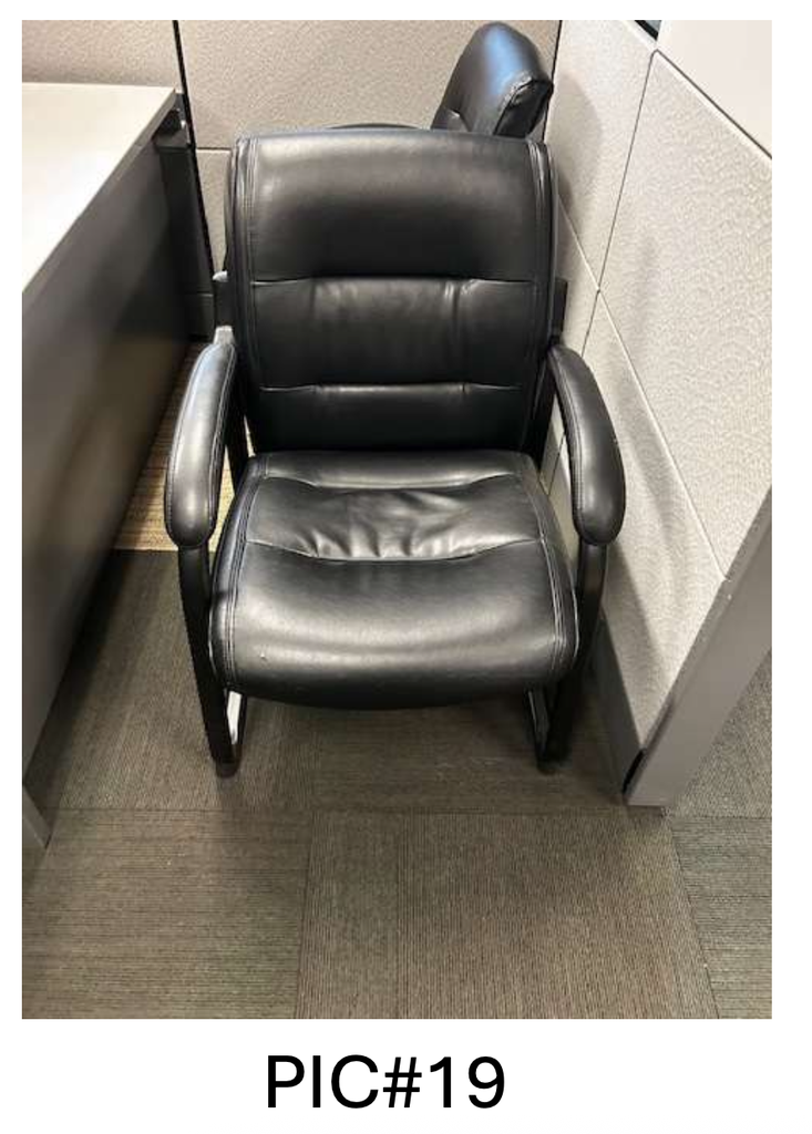 GUEST CHAIRS, BLACK/LEATHER, NO TAG