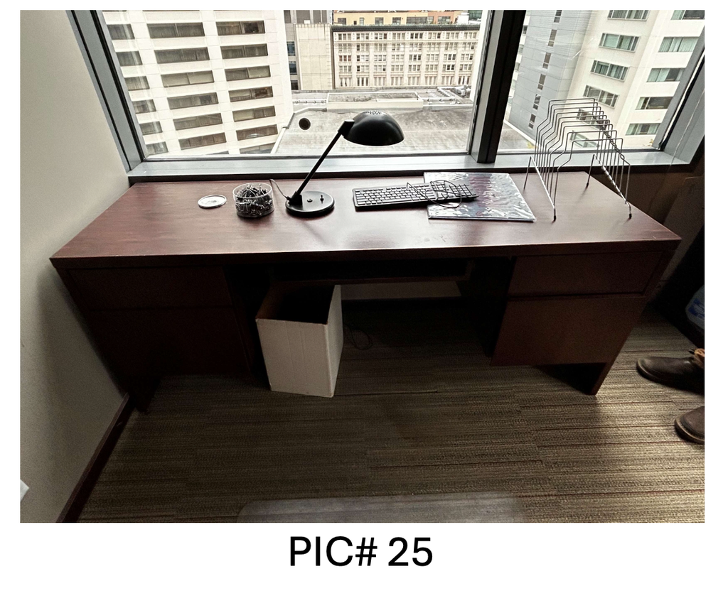 WOOD DESKS W/ DOUBLE DRAWERS