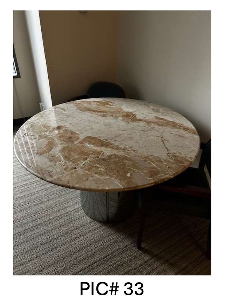 ROUND TABLE W /STONE TOP